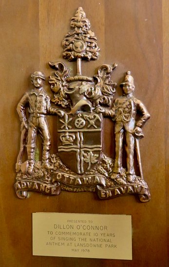 10 Year Anniversary  Plaque of National Anthem singing