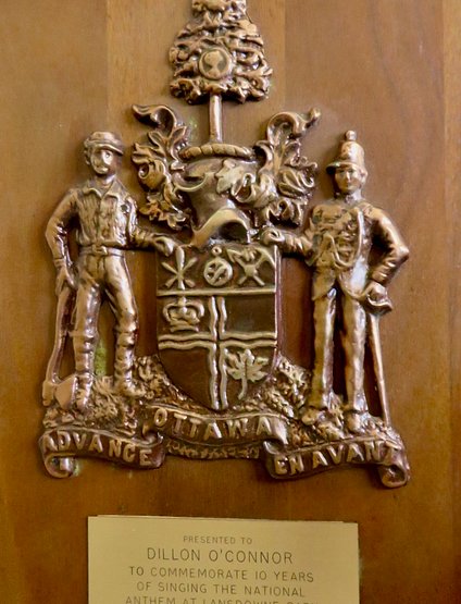10 Year Anniversary  Plaque of National Anthem singing