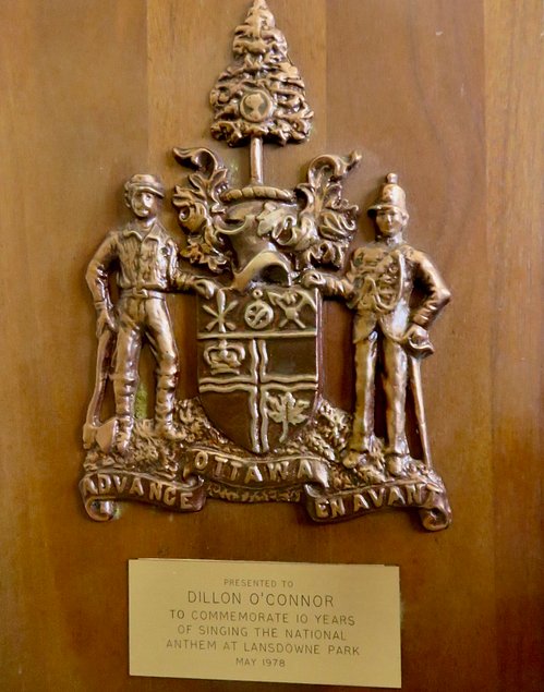 10 Year Anniversary  Plaque of National Anthem singing
